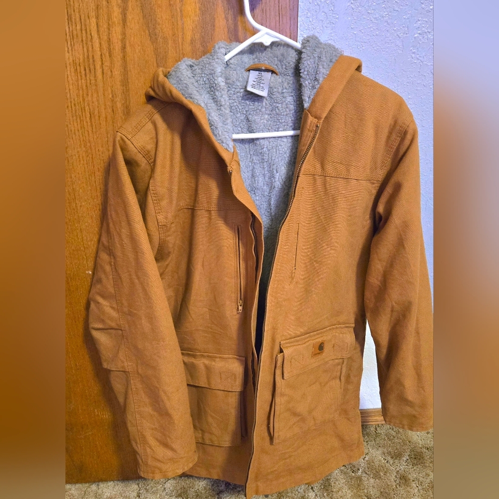 Youth Carhartt Brown Hooded Jacket, XL